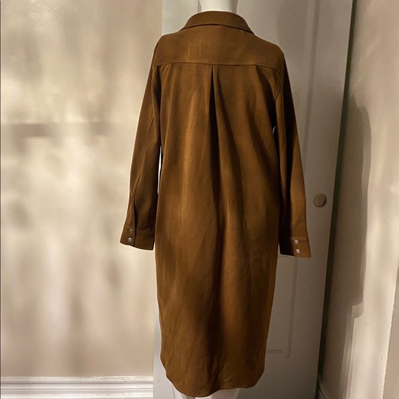 PGD Brown Women's Long Trench Coat L - Picture 5 of 12